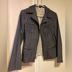 Blazer Size 4 - Navy, Pink Stripes